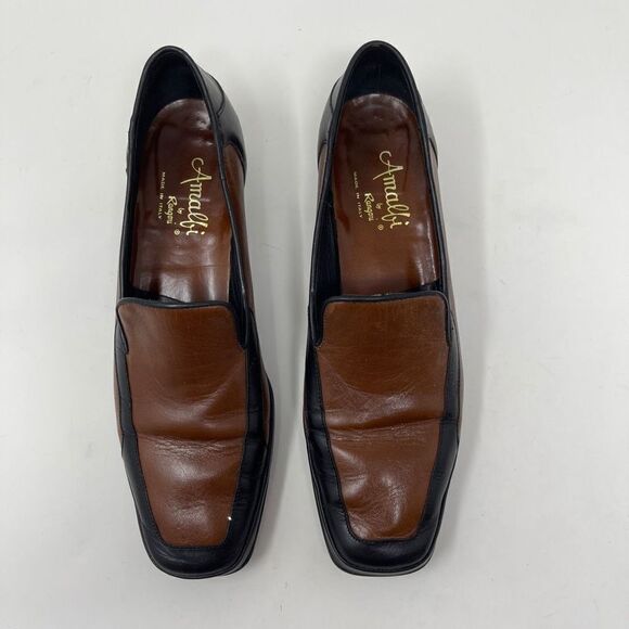 Amalfi by Rangoni Women's Narrow Slip On Loafer Shoes Black Brown Size 8 AAAA - Picture 2 of 10